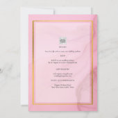 LeahG赤面ピンクの金ゴールドインクグラデーション結婚式の招待 招待状 (裏面)