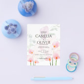 LeahG赤面ピンクカラリユリーウェディングイベントフローラ チラシ (シングル)