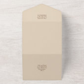 LeahG赤面ピンクシャンパーニュフローラ結婚式の招待 オールインワン招待状 (外側)