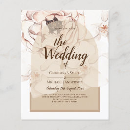 LeahG赤面ピンクシャンパーニュフローラ結婚式の招待 チラシ