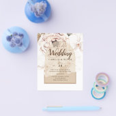 LeahG赤面ピンクシャンパーニュフローラ結婚式の招待 チラシ (シングル)