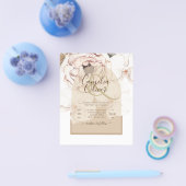 LeahG赤面ピンクシャンパーニュフローラ結婚式の招待 チラシ (シングル)