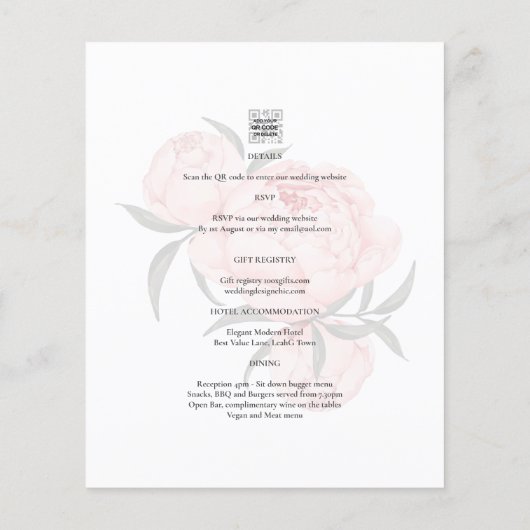 LeahG赤面ピンクフローラオーバーレイ文字結婚ズ (裏面)