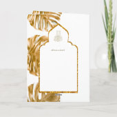 LeahG金ゴールドホワイトイスラム教徒の結婚式の招待 カード (裏面)