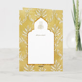 LeahG金ゴールドホワイトイスラム教徒の結婚式の招待 カード (裏面)