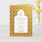 LeahG金ゴールドホワイトイスラム教徒の結婚式の招待 カード (黄色い花)