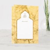 LeahG金ゴールドホワイトイスラム教徒の結婚式の招待 カード (裏面)