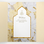 LeahG金ゴールドホワイトイスラム教徒の結婚式の招待 三つ折り招待状 (内部中)