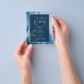 LeahG®ネイビーブルー金ゴールドアルコールイン結婚クス チラシ (手)