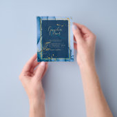 LeahG®ネイビーブルー金ゴールドアルコールイン結婚クス チラシ (手)