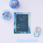 LeahG®ネイビーブルー金ゴールドアルコールイン結婚クス チラシ (シングル)