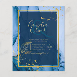 LeahG®ネイビーブルー金ゴールドアルコールイン結婚クス チラシ