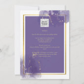 LeahG パープルゴールド ウェディング ラベンダー アルコール インク 招待状 (裏面)