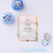 LeahG ピンク パープル ラベンダー ゴールド インク 結婚式 招待状 チラシ (シングル)