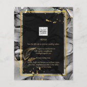 LeahG®ブラック金ゴールドアルコールインクウェディングINVITE (裏面)