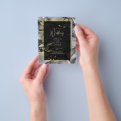 LeahG®ブラック金ゴールドアルコールインクウェディングINVITE チラシ (手)