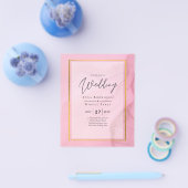 LeahG ボールドピンクゴールド インクオンブレ 結婚式招待状 チラシ (シングル)