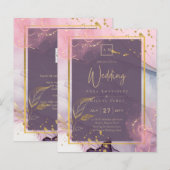 LeahG®ラベンダーインクマウブパープル金ゴールド結婚ズ (正面/裏面)