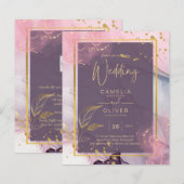 LeahG®ラベンダーインクマウブパープル金ゴールド結婚ズ (正面/裏面)