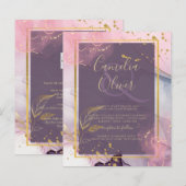 LeahG®ラベンダーインクマウブパープル金ゴールド結婚ズ (正面/裏面)