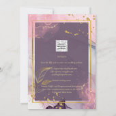 LeahG®ラベンダーインクマウブパープル金ゴールド結婚ズ 招待状 (裏面)