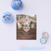 LeahG BUDGETウッド素朴ハート写真の結婚フライヤー チラシ (シングル)