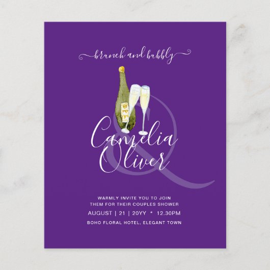 LeahG BUDGETブルンチバブリーブライダルシャワー結婚ズ チラシ (正面)