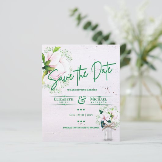 LeahG BUDGET日付を保存ピンクグリーンマグノリアス (スタンド正面)