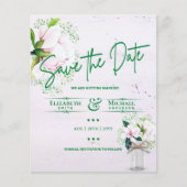 LeahG BUDGET日付を保存ピンクグリーンマグノリアス (正面)