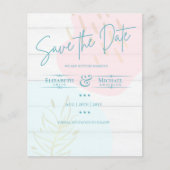 LeahG BUDGET日付を保存ピンクブルー金ゴールド抽象芸術 (正面)