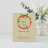 LeahG BUDGET日救付き赤素朴フェスティバルリース (スタンド正面)