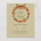 LeahG BUDGET日救付き赤素朴フェスティバルリース (正面)