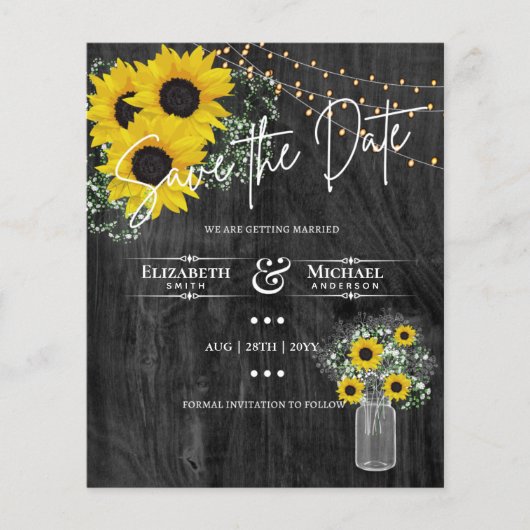 LeahG BUDGET黒いヒマワリの日付を保存 (正面)