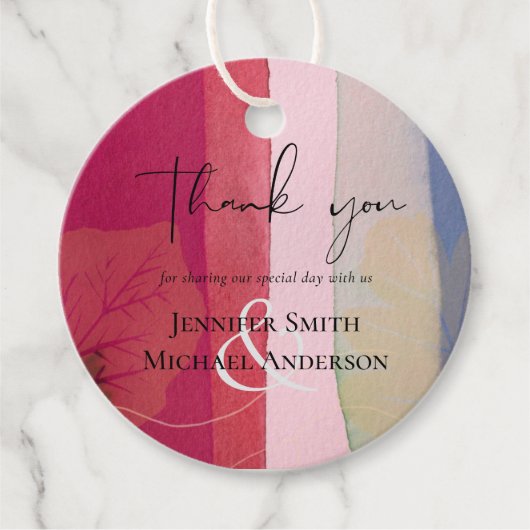 LeahG BUDGET ウェディング ベリー レッド パープル 水彩 フェイバータグ (正面)