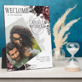 LEAHG Burgundyブラックバラ結婚ズの写真へようこそ フォトプラーク (側面)