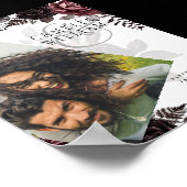 LEAHG Burgundyブラックバラ結婚ズの写真へようこそ ポスター (角)