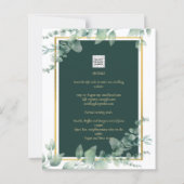 LeahG Eucalyptus Greenery金ゴールド結婚のQRコード (裏面)