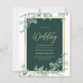 LeahG Eucalyptus Greenery金ゴールド結婚のQRコード