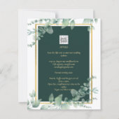 LeahG Eucalyptus Greenery金ゴールド結婚のQRコード (裏面)