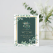 LeahG Eucalyptus Greenery金ゴールド結婚のQRコード (スタンド正面)