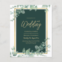 LeahG Eucalyptus Greenery金ゴールド結婚のQRコード