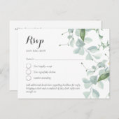 LeahG Greeneryをテーマにした結婚式RSVP ポストカード (正面/裏面)