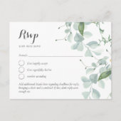 LeahG Greeneryをテーマにした結婚式RSVP ポストカード (正面)