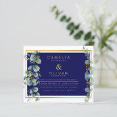 LeahG NAVY BLUE金ゴールドグリーナリーユーカリ結婚ス (スタンド正面)