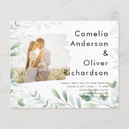 LeahG Photo Overlay GREENERY Wedding Invite チラシ