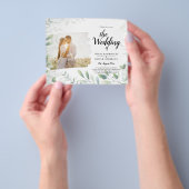 LeahG Photo Overlay GREENERY Wedding Invite チラシ (手)