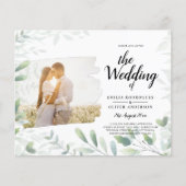 LeahG Photo Overlay GREENERY Wedding Invite チラシ (正面)