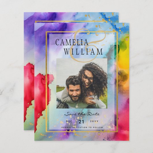 LeahG Rainbowプライドインクフォト結婚ズの日救付き (正面/裏面)