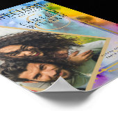 LeahG Rainbow Ink写真の結婚ウェルカムサイン ポスター (角)