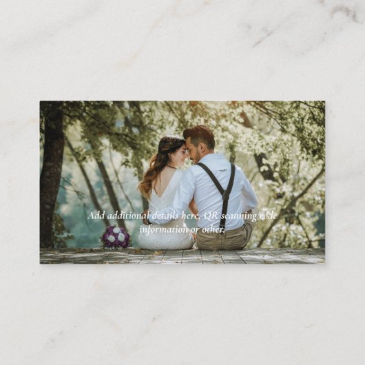 LeahG RSVP QRコード写真詳細結婚ズカード エンクロージャーカード (裏面)